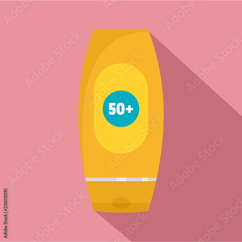 50 sun protection creme icon. Flat illustration of 50 sun protection creme vector icon for web design