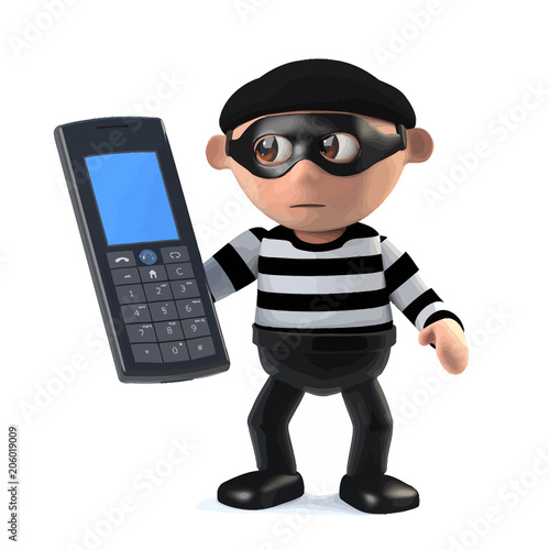 3d Burglar has stolen a cellphone