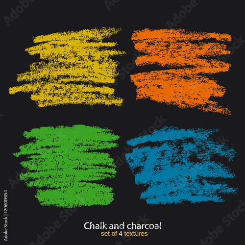 Dynamic vector strokes. Grunge texture of chalk. Wide artistic brush. Soft colors of the palette. Template for registration of stickers, banners, posters.
