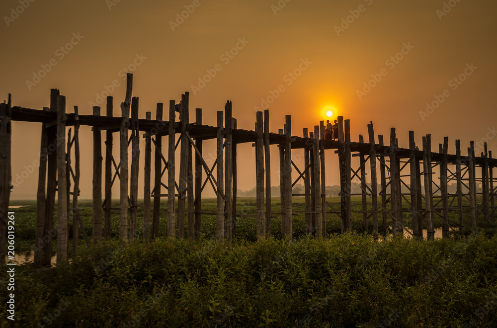 U Bein Bridge in Mandalay Burma U Bein Bridge in Mandalay Burma