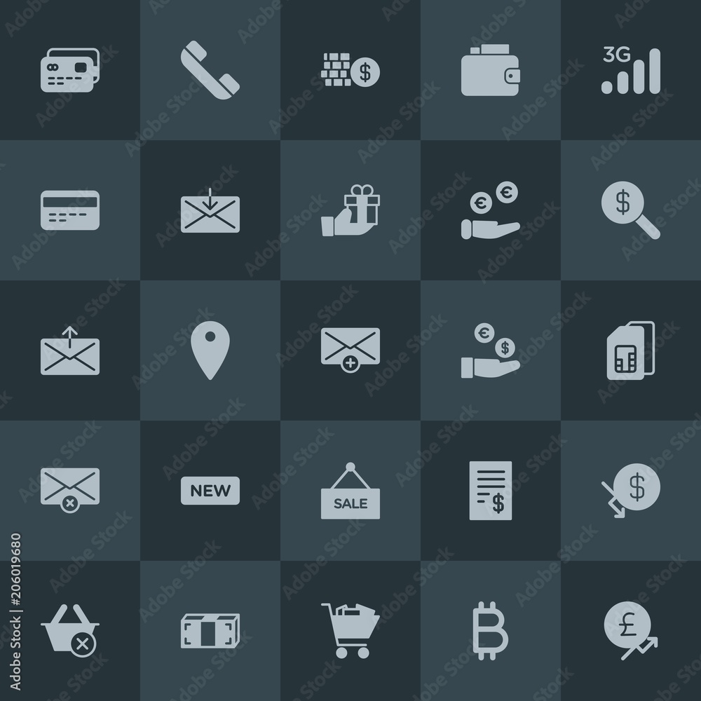 Modern Simple Set of money, mobile, email, shopping Vector fill Icons. Contains such Icons as cash, cart, exit, money, buy, 3g, wallet and more on dark background. Fully Editable. Pixel Perfect. Modern Simple Set of money, mobile, email, shopping Vector fill Icons. Contains such Icons as cash, cart, exit, money, buy, 3g, wallet and more on dark background. Fully Editable. Pixel Perfect.