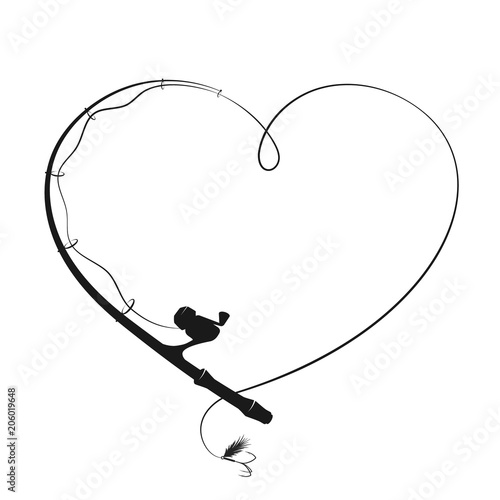 Fishing rod in the form of heart