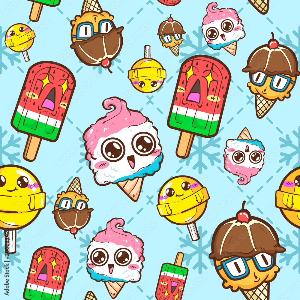 cute ice cream seamless pattern cute ice cream seamless pattern