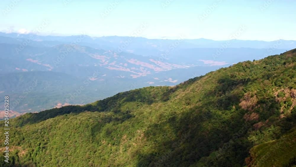 View from the top of the mountain on the Kew Mae Pan Nature Trail in Doi Inthanon National Park, Chiang Mai province, Thailand View from the top of the mountain on the Kew Mae Pan Nature Trail in Doi Inthanon National Park, Chiang Mai province, Thailand