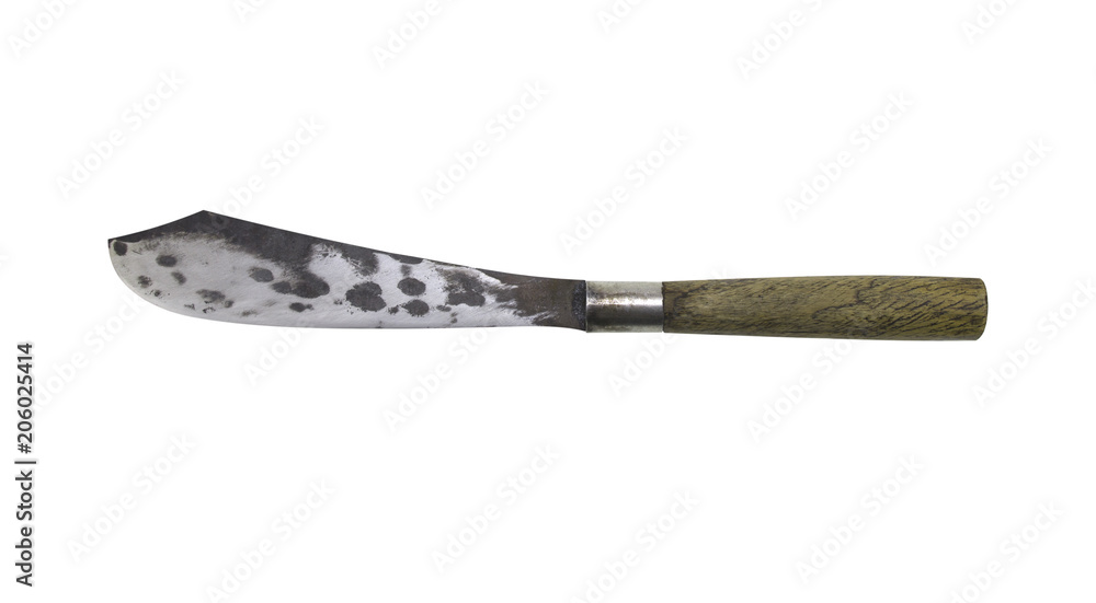 Old knife on white background Old knife on white background