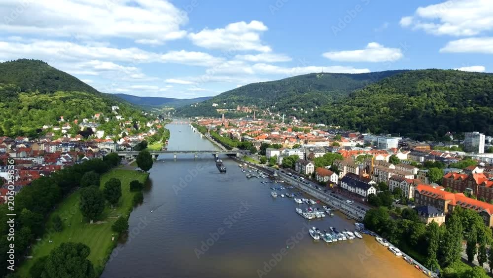 Beautiful Day At The Neckar In Heidelberg, Germany 4k Beautiful Day At The Neckar In Heidelberg, Germany 4k