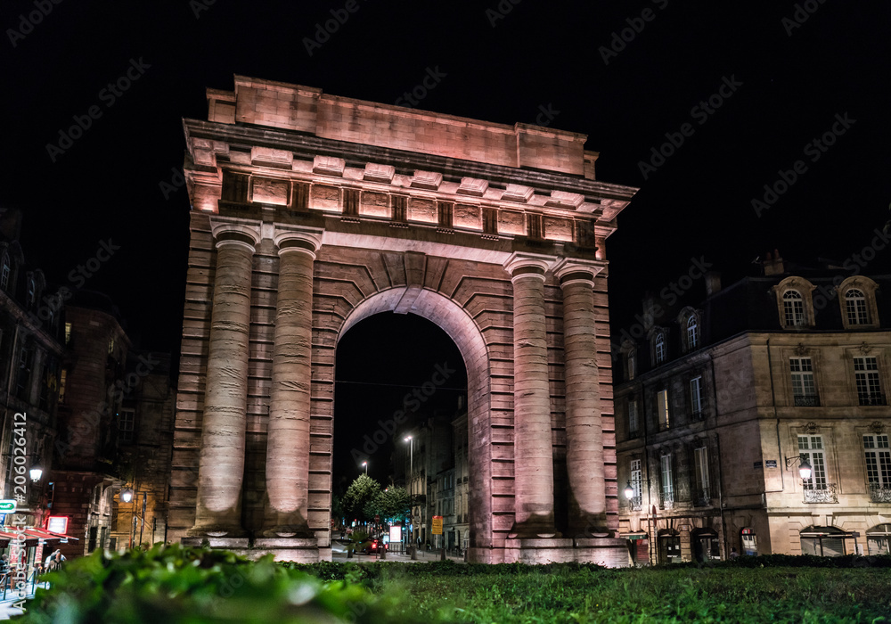 Bordeaux, France, 10 may 2018 - Porte de Bourgogne at the entrance of the city
