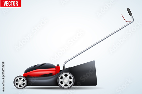 Original Lawn mower. Garden equipment and tools. Vector Illustration.