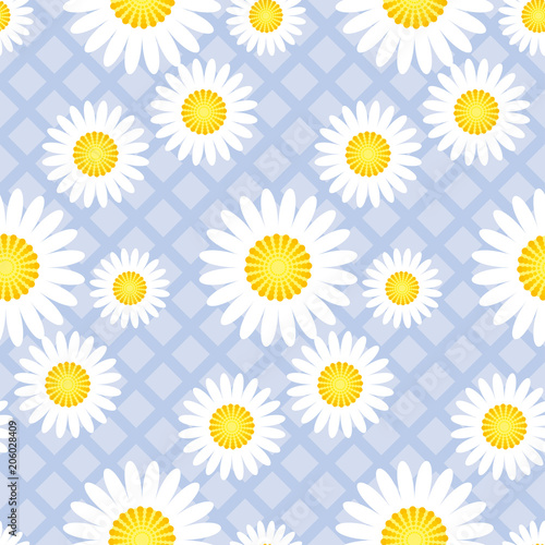 Cute classic daisy flowers seamless pattern