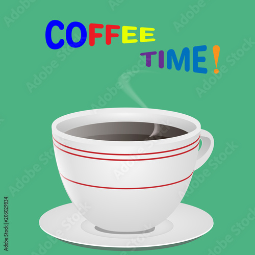 A cup of fresh coffee. Vector illustration. Decorative design for cafes, posters, banners, cards