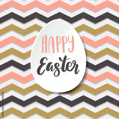 Happy Easter card. Pattern in zigzag