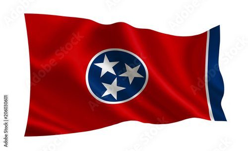 Flag of the state Tennessee. A series of "flags of the United States of America" 