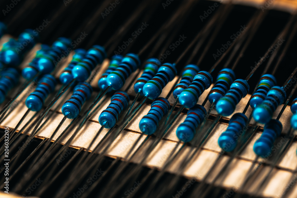 many new resistors stay together in close-ups many new resistors stay together in close-ups