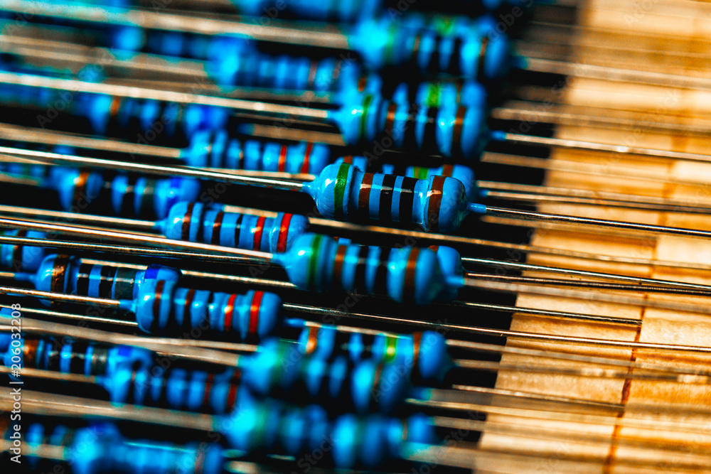 many new resistors stay together in close-ups many new resistors stay together in close-ups