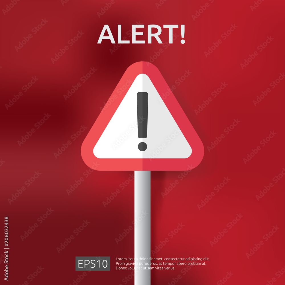 warning alert sign with triangle exclamation mark symbol. hazard ...