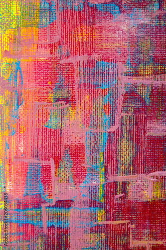 Close Up of Abstract Acrylic Paint in Square Shapes