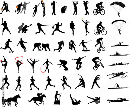 sport silhouettes collection - vector