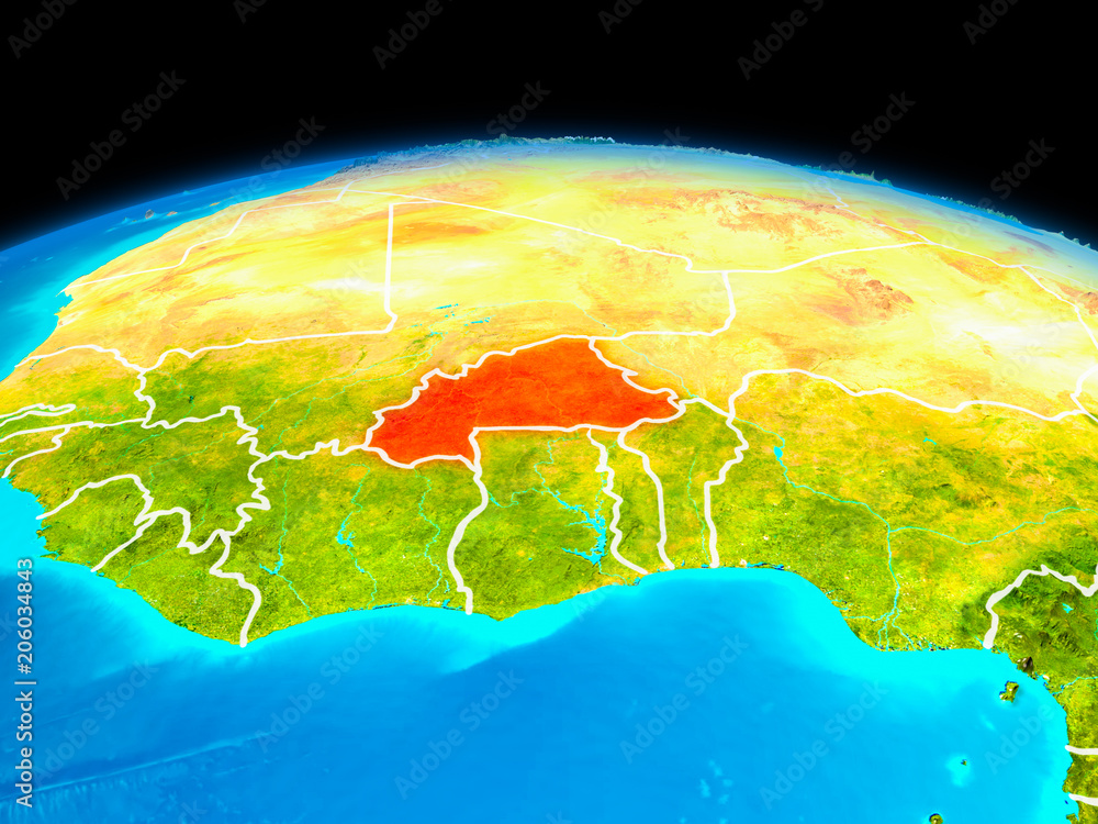 Burkina Faso in red