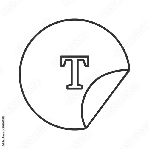 Round sticker linear icon