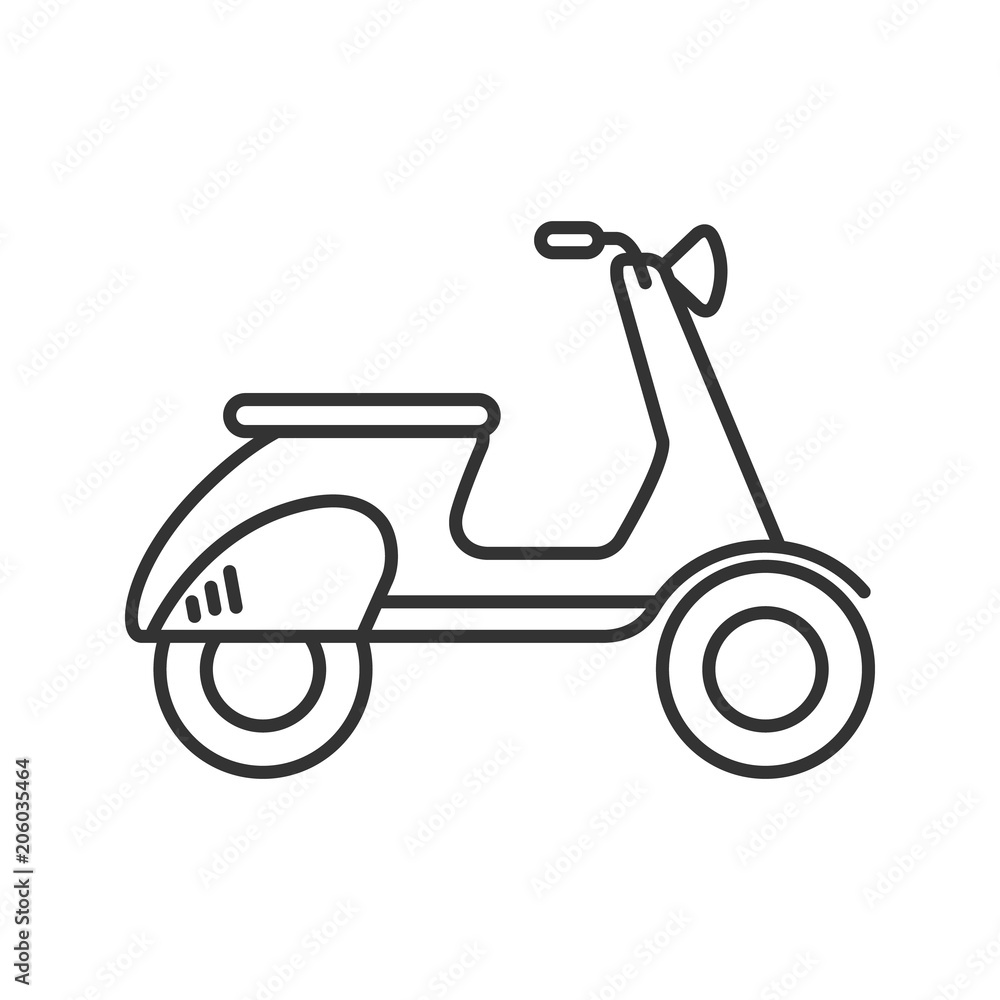 Scooter side view linear icon Scooter side view linear icon