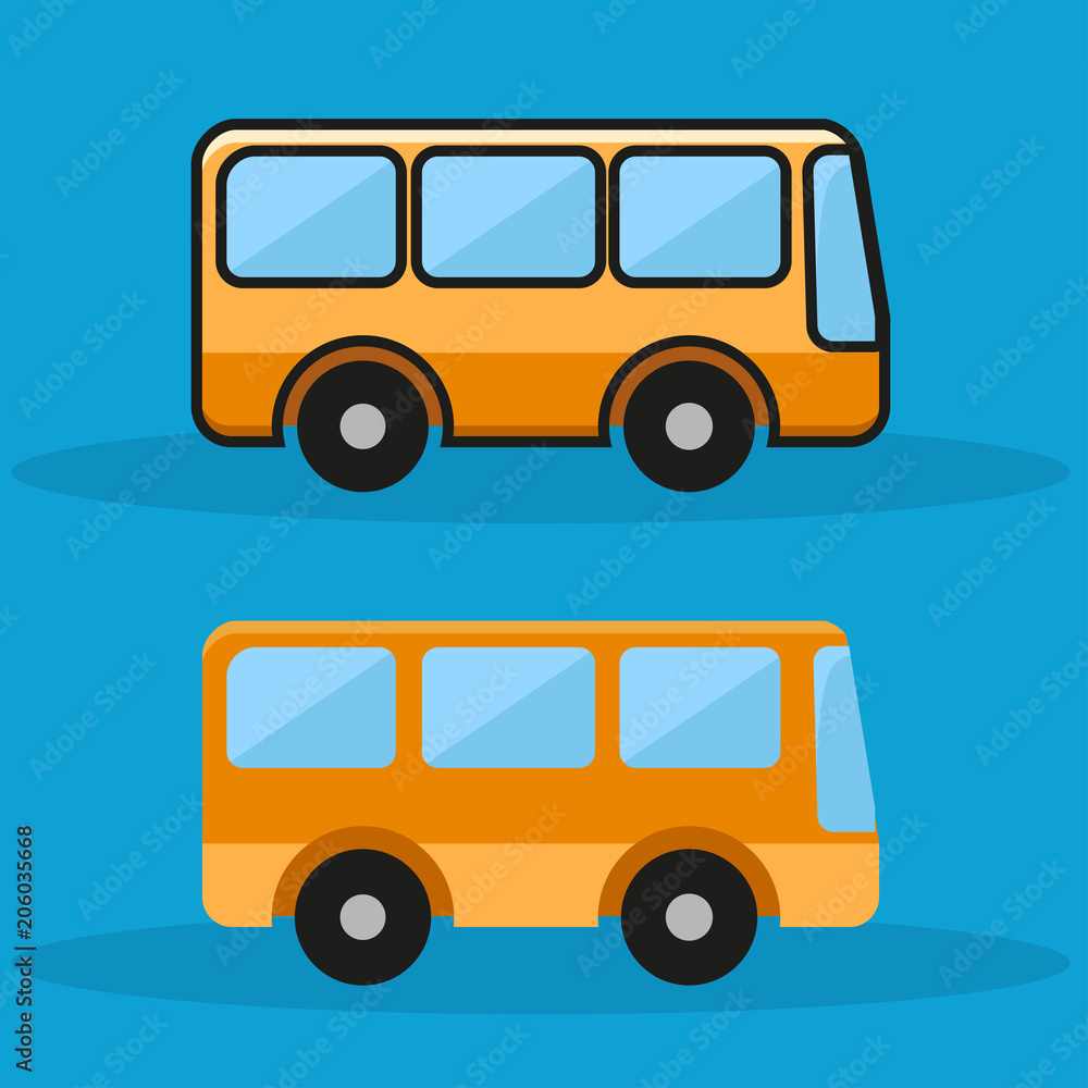 bus design on blue background