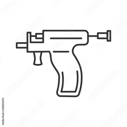 Piercing gun linear icon