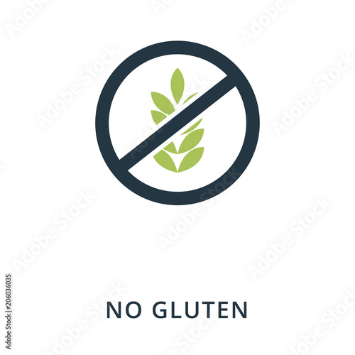 No Gluten icon. Flat style icon design. UI. Illustration of no gluten icon. Pictogram isolated on white. Ready to use in web design, apps, software, print.