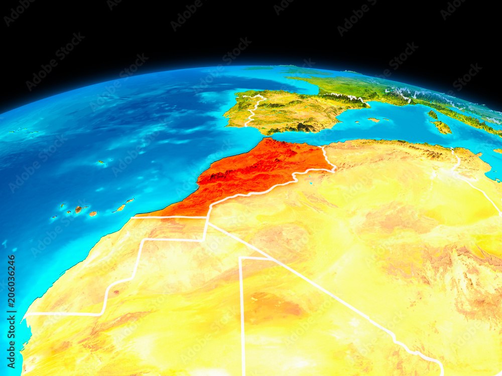 Morocco in red