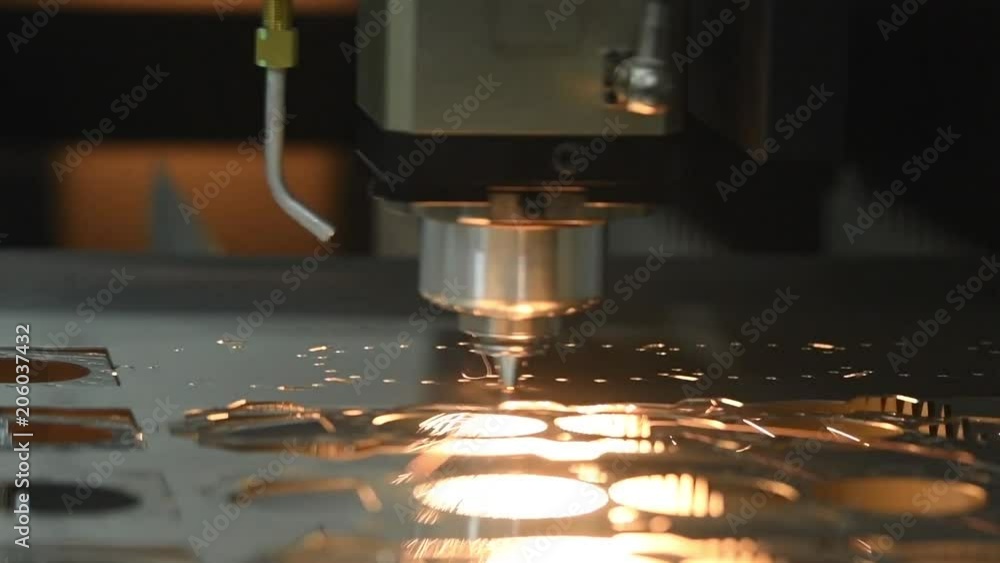 Laser CNC cutting technology of flat sheet metal. slow motion Laser CNC cutting technology of flat sheet metal. slow motion
