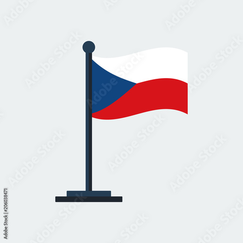 Flag Of Czech-Republic.Flag Stand. Vector Illustration