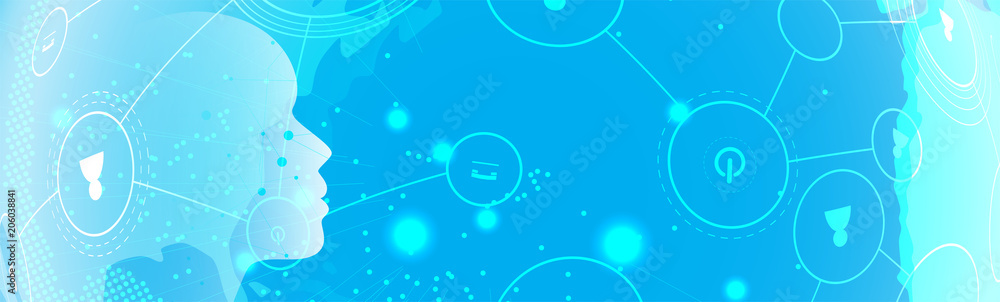 Artificial intelligence. Technology web background. Virtual concept Artificial intelligence. Technology web background. Virtual concept