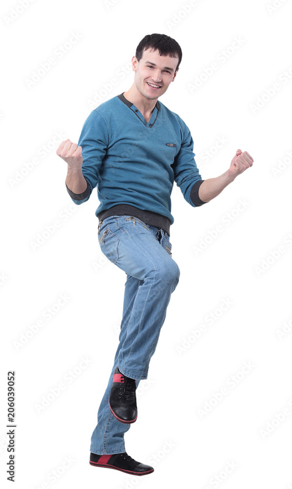 Handsome excited man happy smile looking at camera Handsome excited man happy smile looking at camera