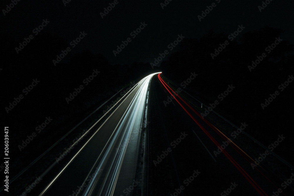 Autobahn Lichtstreifen - Langzeitbelichtung