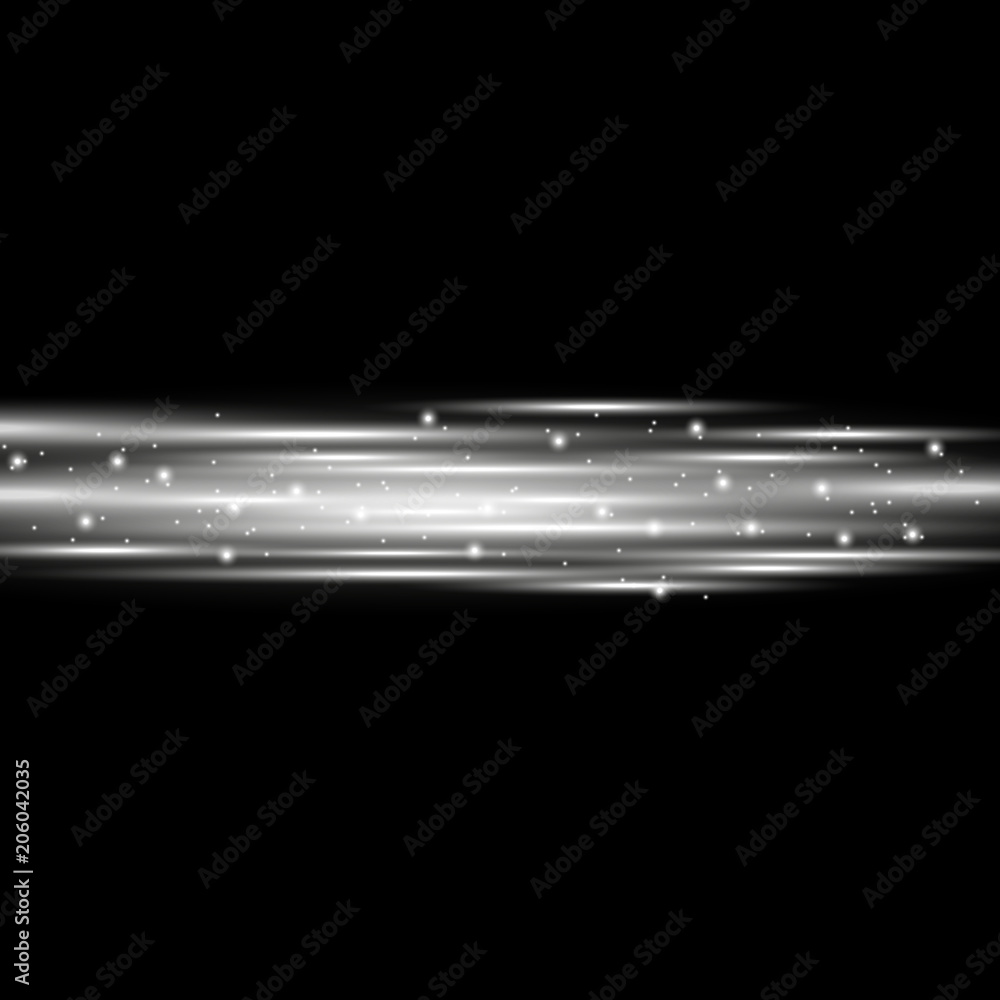Fototapeta premium Horizontal lens flares lights, white color