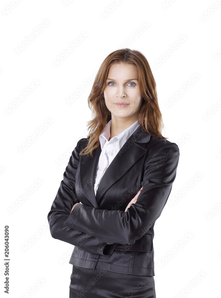 portrait of confident young business woman in black business suit portrait of confident young business woman in black business suit