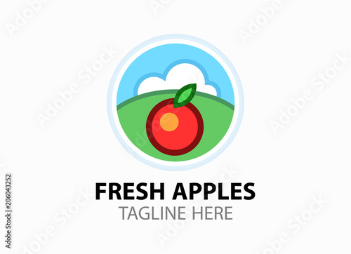 Logotype with fresh red app...