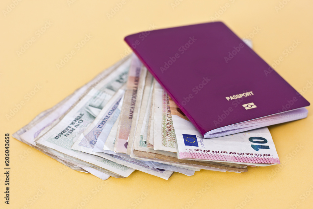 Foreign passports and money from different countries Foreign passports and money from different countries