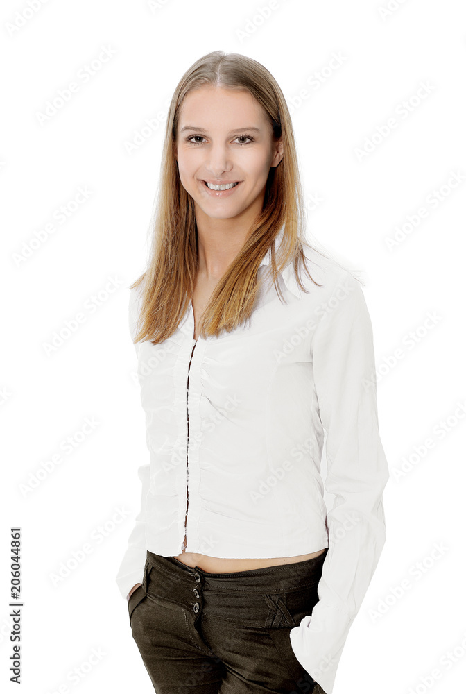 closeup.portrait of Executive business women.isolated on white closeup.portrait of Executive business women.isolated on white