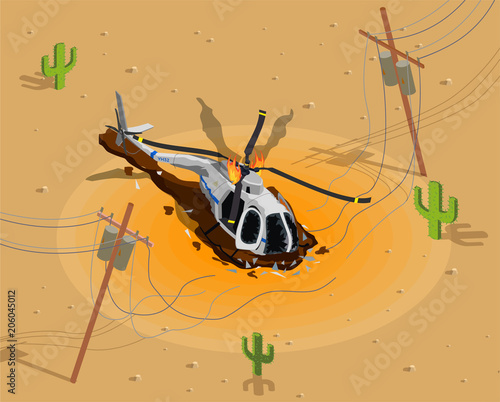 Helicopter Shot Down Composition