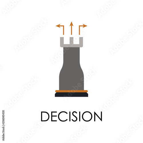 colored decision illustration. Element of marketing and business flat for mobile concept and web apps. Isolated decision flat can be used for web and mobile
