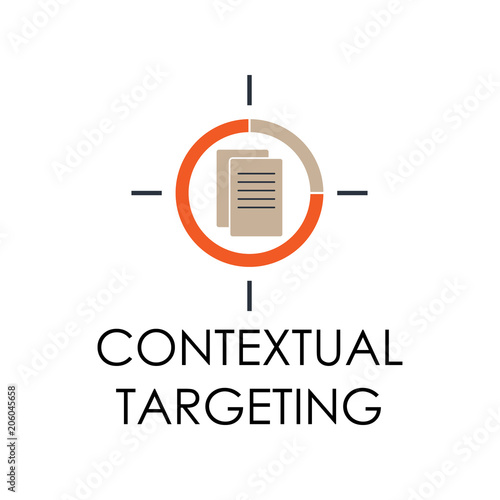 colored contextual targeting illustration. Element of marketing and business flat for mobile concept and web apps. Isolated contextual targeting flat can be used for web and mobile