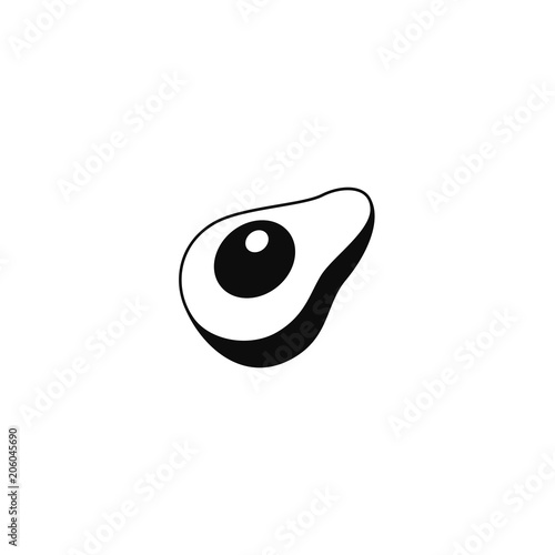Abocado icon. Isolated on white. Simple and clean black and white web illustration.