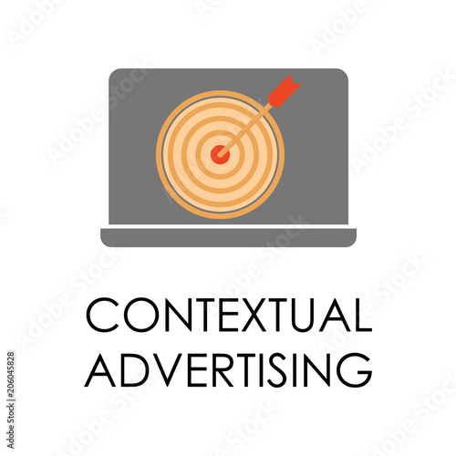colored contextual advertising illustration. Element of marketing and business flat for mobile concept and web apps. Isolated contextual advertising flat for web and mobile