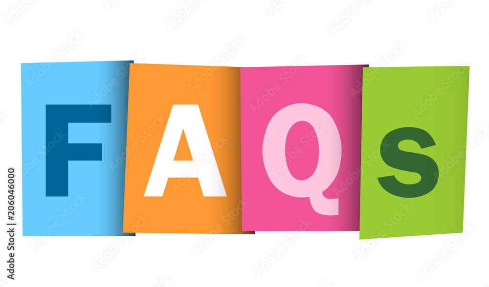"FAQs" vector multicoloured letters icon  - obrazy, fototapety, plakaty 