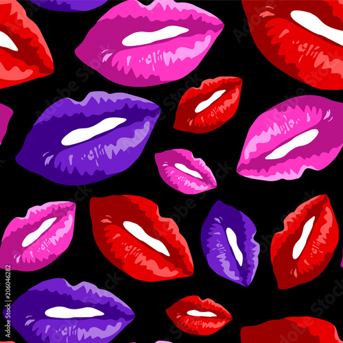 women s lips on a seamless pattern
