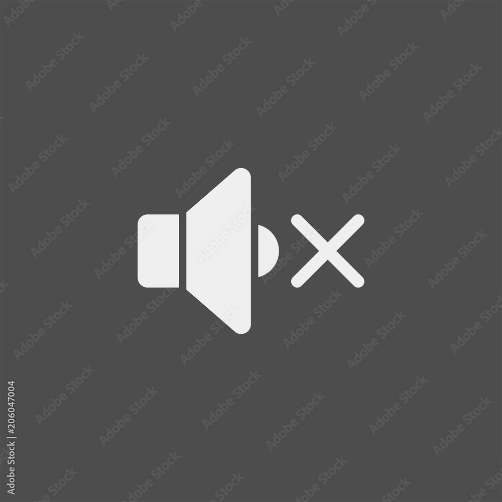 Obraz premium Turn off the sound flat vector icon 