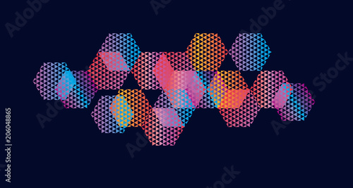 Abstract hexagon geometric colorful element