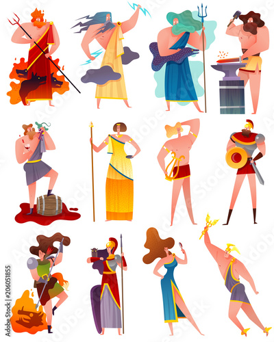 Greece Mythology Cartoon Set