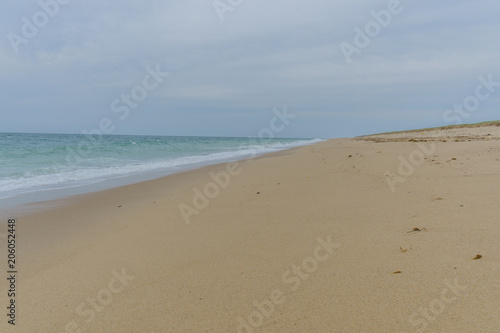 Empty beach on a gray day