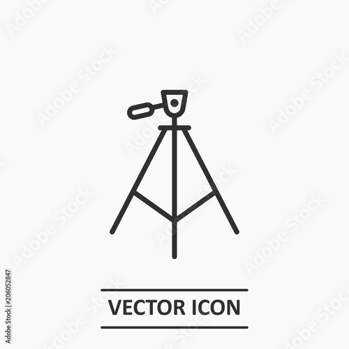 Outline tripod icon illustration,vector technology sign symbol